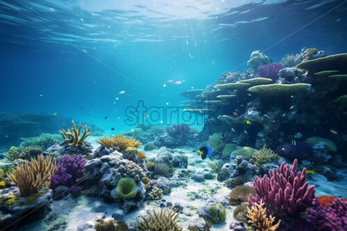 An aquatic landscape of a coral reef - Starpik Stock