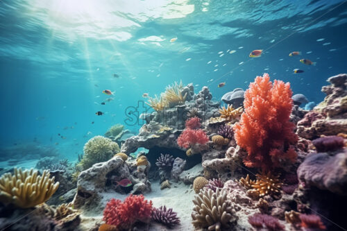 An aquatic landscape of a coral reef - Starpik Stock