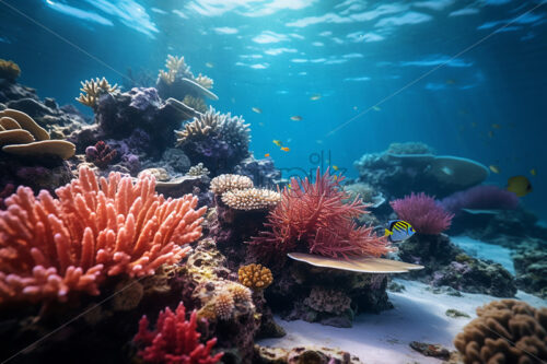 An aquatic landscape of a coral reef - Starpik Stock