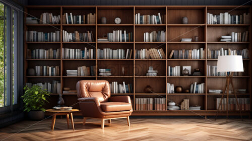 An elegant library in the room - Starpik Stock