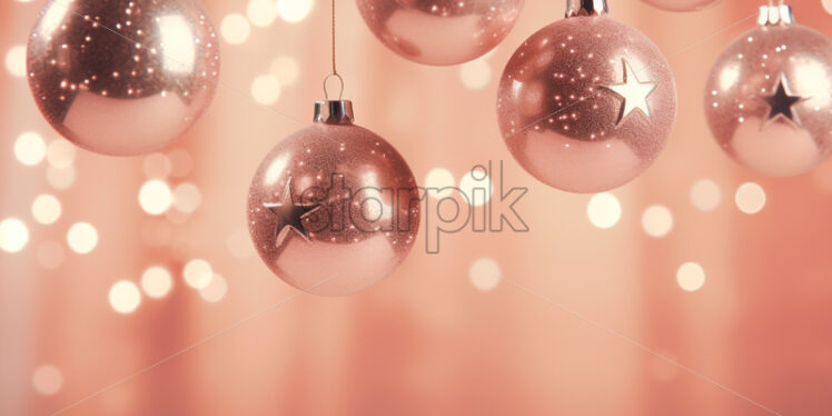 Christmas decorations background festive peach colours - Starpik Stock