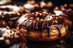 Delicious donuts with chocolate glaze - Starpik Stock