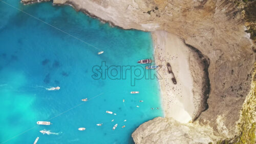 Drone Navagio beach of Zakynthos cinematic - Starpik Stock