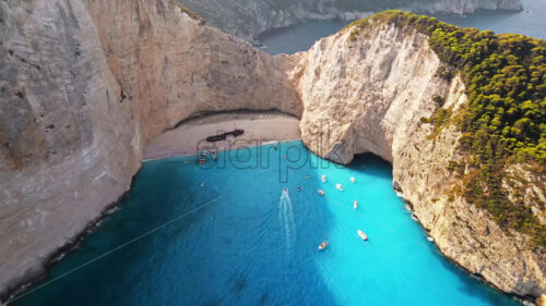 Drone cinematic Navagio beach of Zakynthos - Starpik Stock