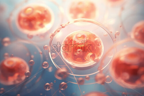 Embryonic cells seen under a microscope - Starpik Stock