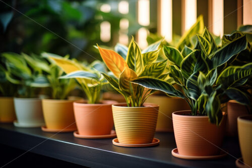 Flower pots on a surface - Starpik Stock