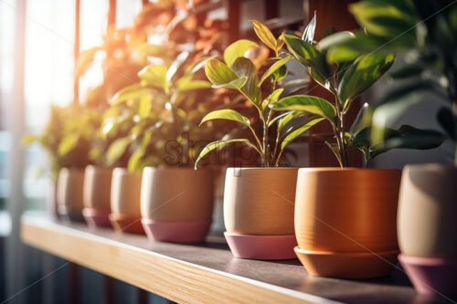 Flower pots on a surface - Starpik Stock