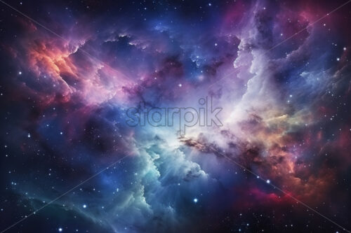 Generative AI a beautiful nebula in outer space - Starpik Stock