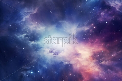 Generative AI a beautiful nebula in outer space - Starpik Stock