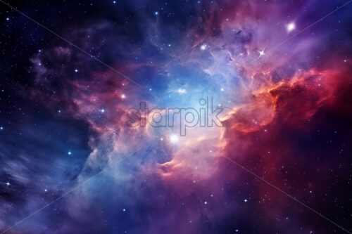 Generative AI a beautiful nebula in outer space - Starpik Stock