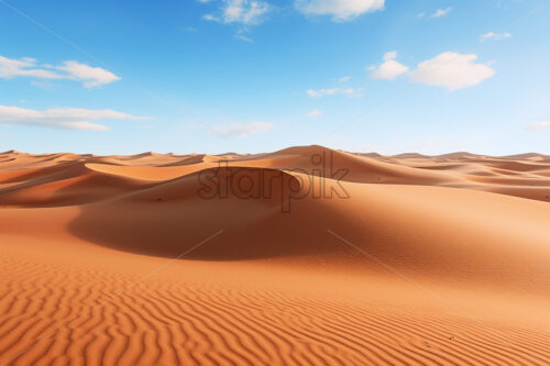 Generative AI a desert landscape with sand dunes - Starpik Stock