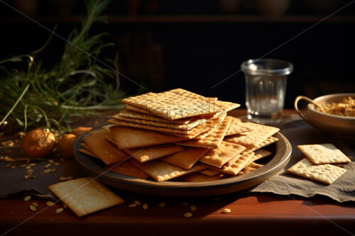 Generative AI a plate of salty and dry home-made biscuits - Starpik Stock