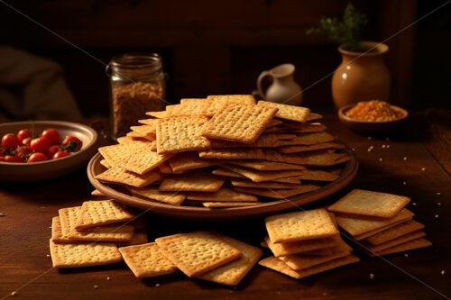 Generative AI a plate of salty and dry home-made biscuits - Starpik Stock