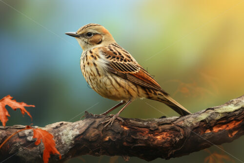 Generative AI a sparrow sitting on a branch of a tree - Starpik Stock