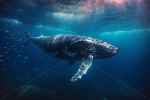 Generative AI a whale swimming in the ocean - Starpik Stock