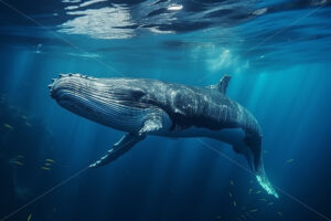 Generative AI a whale swimming in the ocean - Starpik Stock