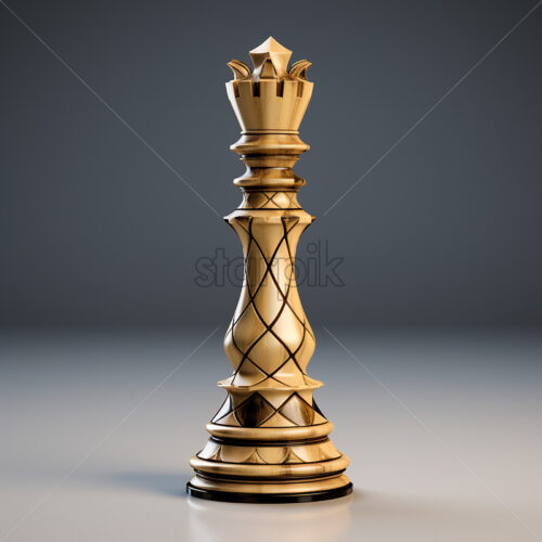 Generative AI a wooden chess piece - Starpik Stock
