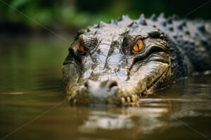 Generative AI an alligator poking its head out of the water - Starpik Stock