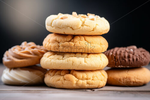 Generative AI homemade biscuits on a plate - Starpik Stock