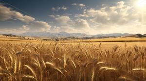 Generative AI on a large field there is a field of wheat - Starpik Stock