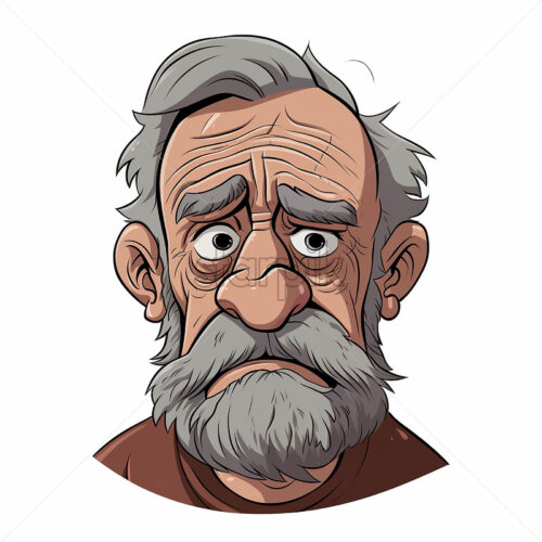 Generative AI portrait of a 60yearold man who is sad on a white background - Starpik Stock