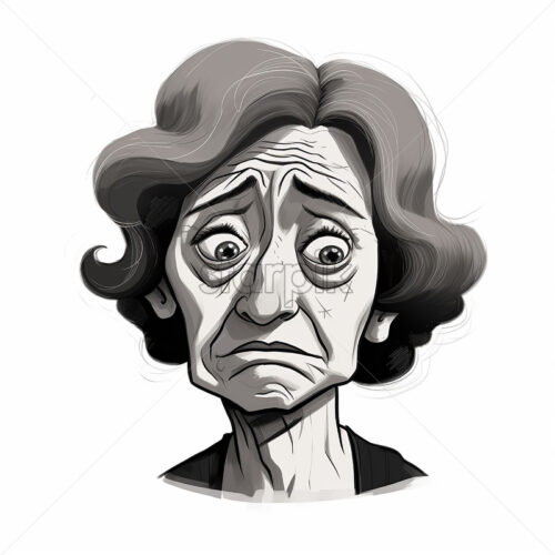 Generative AI portrait of a 60yearold woman who is sad on a white background - Starpik Stock