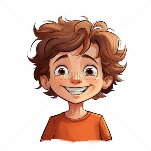 Generative AI portrait of a smiling boy on a white background - Starpik Stock