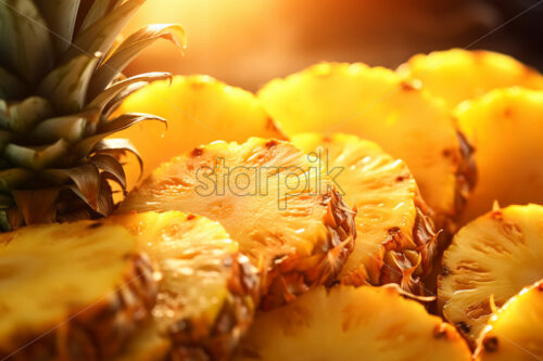 Juicy pineapple slices beautifully arranged - Starpik Stock