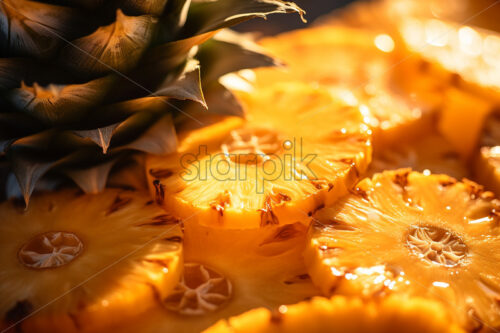 Juicy pineapple slices beautifully arranged - Starpik Stock