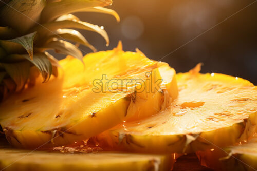 Juicy pineapple slices beautifully arranged - Starpik Stock