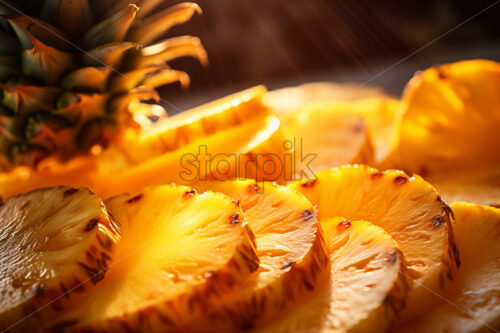 Juicy pineapple slices beautifully arranged - Starpik Stock