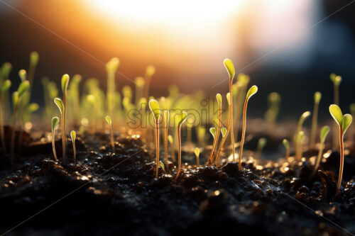 Micro plants that germinate in the soil - Starpik Stock