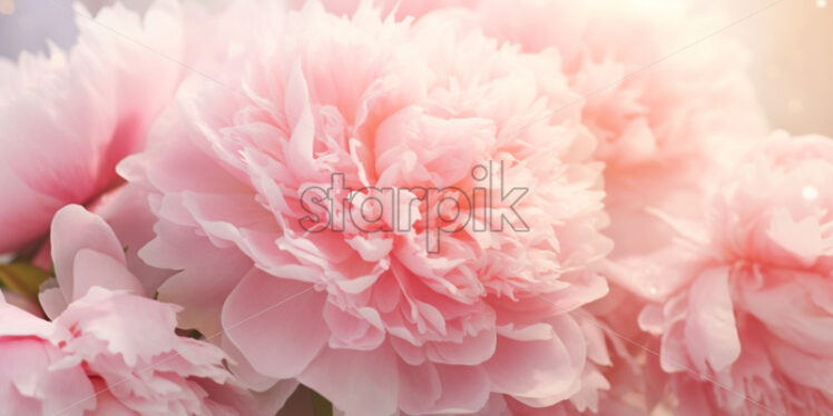 Peony pink flowers background - Starpik Stock