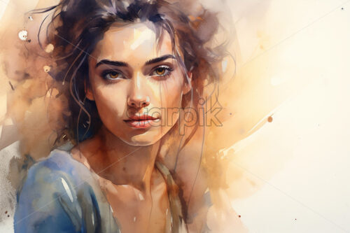 Portrait of a woman, painted - Starpik Stock