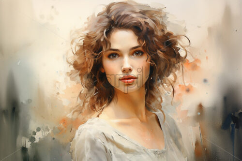 Portrait of a woman, painted - Starpik Stock
