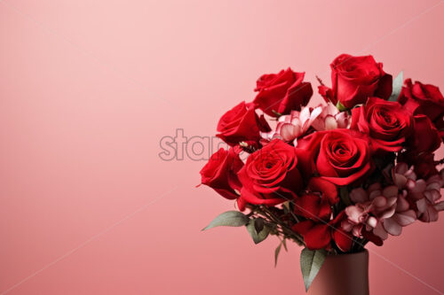 Red flowers on a pink background - Starpik Stock