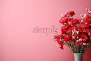 Red flowers on a pink background - Starpik Stock
