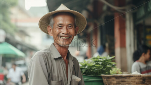 Street Vendor in Hanoi Vietnam - Starpik Stock