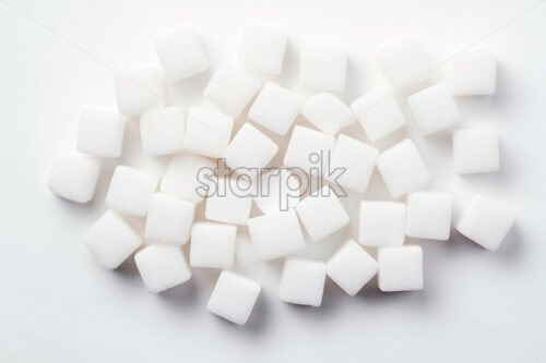 Sugar cubes on a white background - Starpik Stock