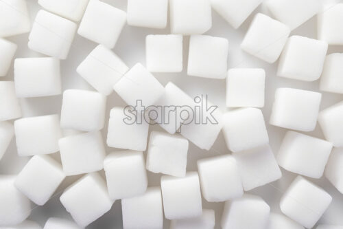 Sugar cubes on a white background - Starpik Stock