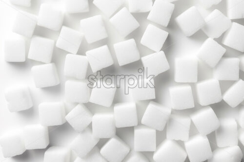Sugar cubes on a white background - Starpik Stock