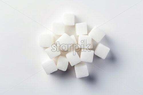 Sugar cubes on a white background - Starpik Stock