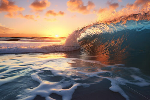 The beautiful waves that wash the sand of a beach - Starpik Stock