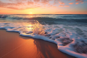 The beautiful waves that wash the sand of a beach - Starpik Stock