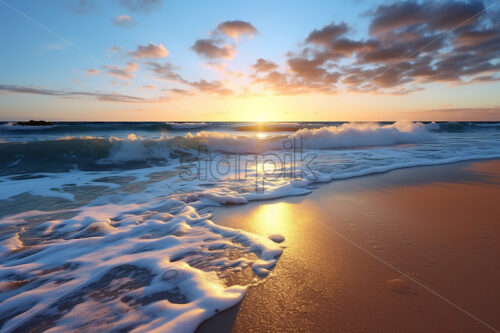 The beautiful waves that wash the sand of a beach - Starpik Stock