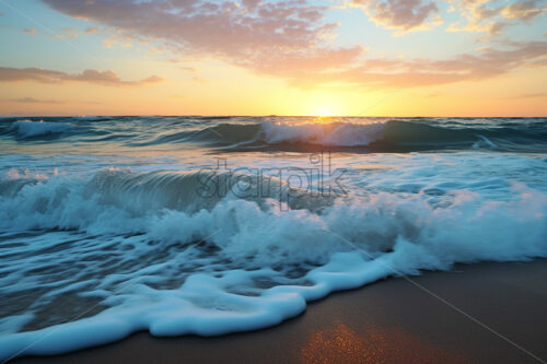 The beautiful waves that wash the sand of a beach - Starpik Stock