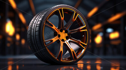 The rim of a modern car