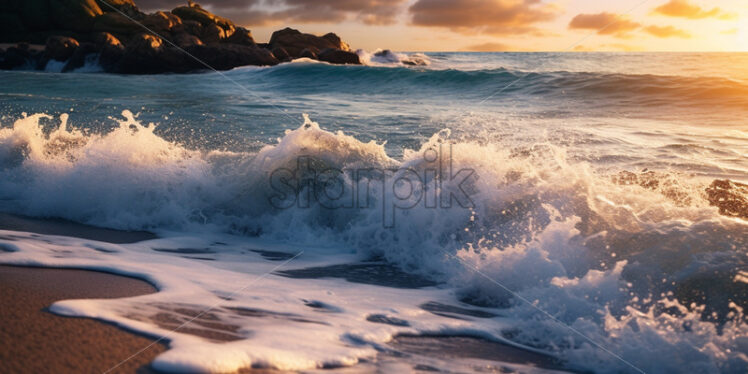 The waves that bathe a beach - Starpik Stock