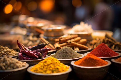 There are several types of spices on a table - Starpik Stock