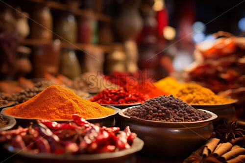 There are several types of spices on a table - Starpik Stock